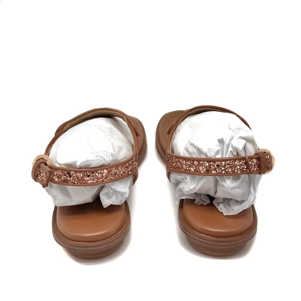MICHAEL Michael Kors MK Plate Thong Sandals Chunky Glitter Rose Gold Size 7.5 - Picture 11 of 13